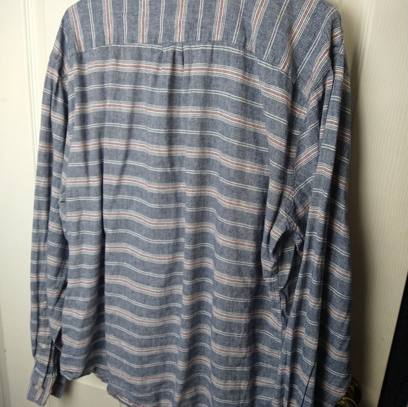 $ OLD Navy long sleeve button front striped collared casual dress shirt. Size XL - Picture 8 of 8